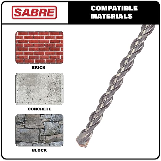 3/4 Inch x 12 Inch SDS Plus Rotary Hammer Drill Bit, Carbide Tipped for Brick, Stone, and Concrete Version 2 (3/4" x 10" x 12")