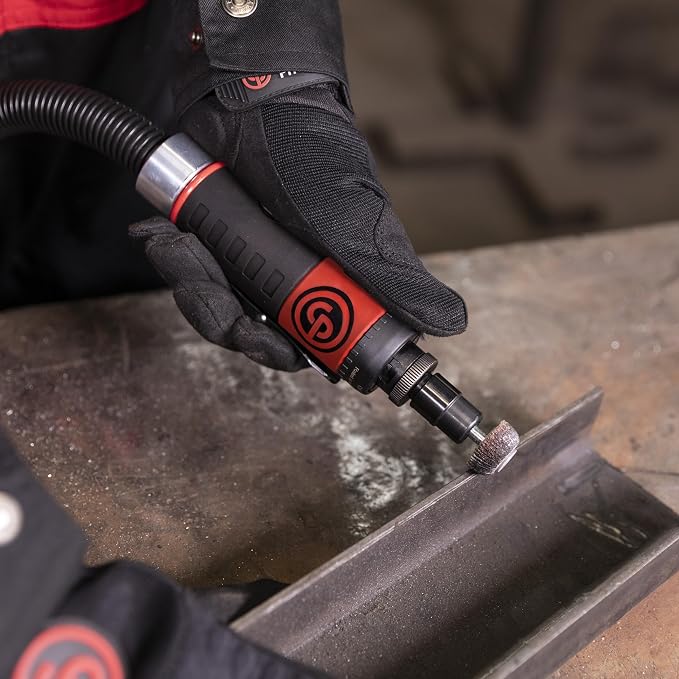 Chicago Pneumatic CP7405 - Air Straight Die Grinder Tool, Welder, Woodworking, Automotive Car Detailing, Stainless Steel Polisher, Heavy Duty, 1/4 Inch (6 mm), 0.34 HP / 250 W, 28000 RPM