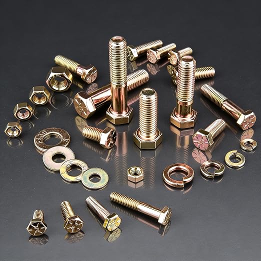 1004PCS Grade 8 Assorted Nuts and Bolts Kit, SAE Size 1/4-20, 5/16-18, 3/8-16, 1/2-13 Bolt Assortment