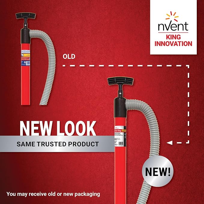 nVent KING INNOVATION 48024 Siphon King 24 in. Utility Hand Pump with 36 in. Hose, Manual Utility Water Transfer Pump for Drainage, Irrigation & Liquid Removal (Formerly: King Innovation)