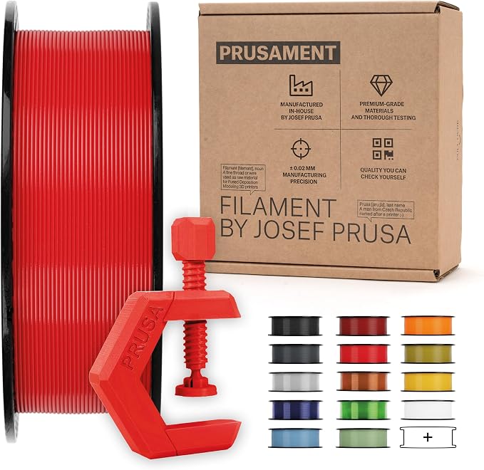 Prusament Premium PETG Lipstick Red 1.75mm 1kg 3D Printer Filament | PETG filament with ±0.02 mm precision, low stringing, strong layer adhesion, and reliable tangle-free printing.