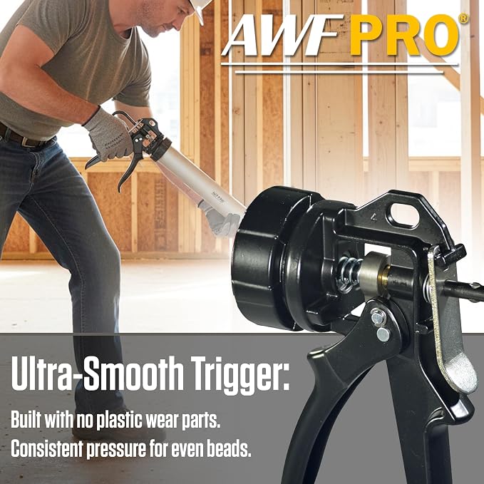 AWF PRO Sausage Caulking Gun, 20 oz Foil Pack and 10 oz Cartridge Convertible, 18:1 Thrust Ratio, Aluminum Barrel, Includes 3 Tips, Pack of 6