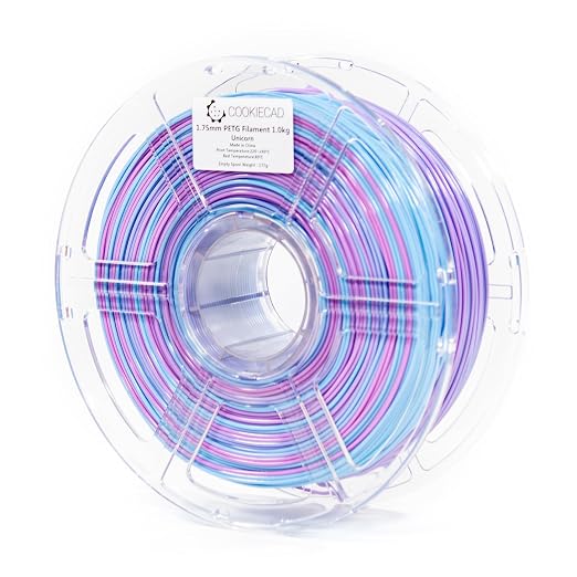 Cookiecad PETG Filament 1.75mm 1kg Rainbow Multicolor 3D Printer Filament - Unicorn PETG