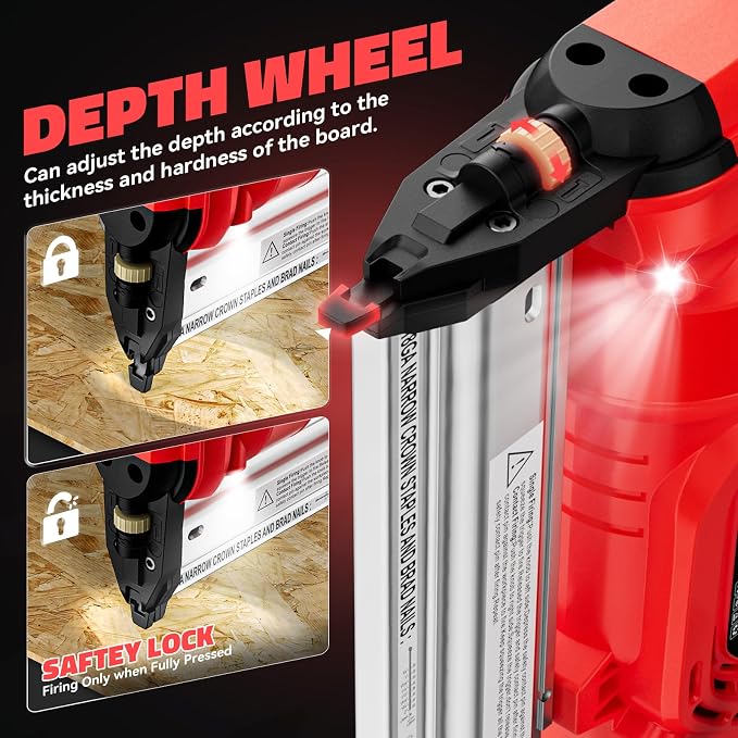 Ecarke 2" Electric Nail Gun Compatible with Milwaukee 18V Battery(Tool only),2 in 1 Cordless Brad Nailer Stapler with 1000 Nails,18 Gauge Nail Gun Battery Powered,2 Firing Modes for Trim Wood DIY