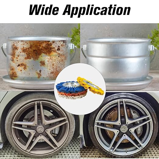 8" Airway Buffing Wheel, 9Pcs Aluminum Wheel Polishing Kit in Diameter 5/8 inch Arbor Hole, Polishing Compound and Aluminum Metal Polishing Wheel Kit for Angle Grinder Mirror Finish