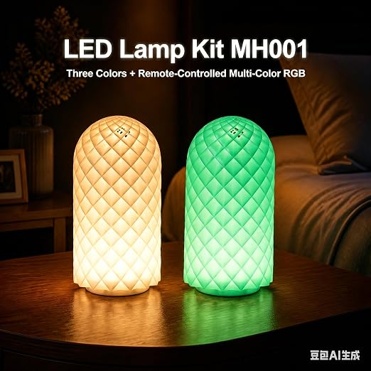 LED Lamp Kit 001 (10-Pack Set) – Includes 5PCS Three-Color LED Light + 5PCS 16-Color RGB Lights for Bambu Lab H2S/P2S/P1P/A1, 3D Printer DIY Lighting Kit, 5V USB, Adjustable Color & Brightness