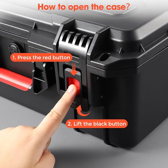 Camera Hard Case DSLR SLR Lens Waterproof Travel Weatherproof Cases | Large Carrying Protection Dividers For DJI Mavic/Air/Mini Drones for Sony FE 400-800mm For Gopro (Only Case) 16.2x12.8x7inch