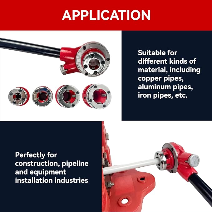 TEXALAN(R) Ratchet Pipe Threader Kit Ratcheting Pipe Threading Tool Set 5 Dies（3/8", 1/2", 3/4", 1", 1-1/4"）