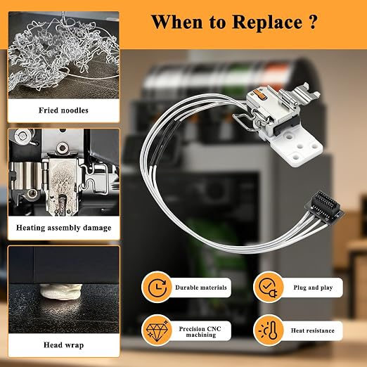 High-Performance P2S Hotend Heating Assembly Kit Replace bambu lab P2S 3D heating block component, Ceramic Zirconia 2300°C Heat Block, No Filament Jam,Fast Heat-Up with Heater Cartridge and Thermistor