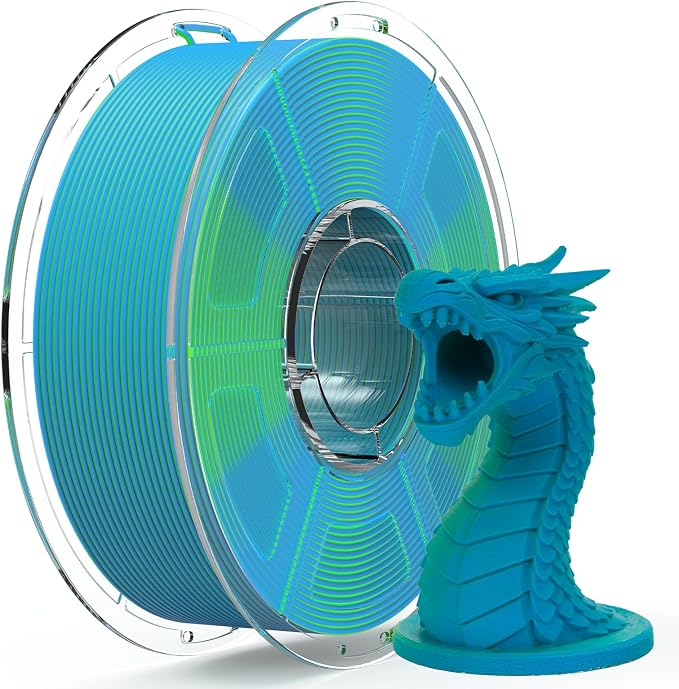 iSANMATE Matte Dual Color PLA Filament 30-300mm/s 2-in-1 Color Rainbow Filament Fast Color Change Filament by Angle 3D Printing 1.75MM 1KG Fit for Bambu Lab 3D Printers,AMS,AMSLite(Blue Green)