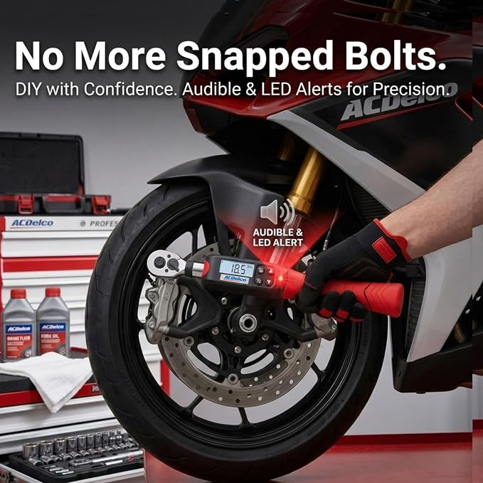 ACDelco ARM601-3 3/8” (3.7 to 37 ft-lbs.) Digital Torque Wrench with Buzzer and LED Flash Notification – ISO 6789 Standards with Certificate of Calibration