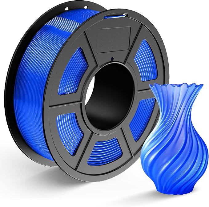 TECBEARS PLA 3D Printer Filament, PLA Filament 1.75mm, Neatly Wound 3D Printing Filament, Dimensional Accuracy +/- 0.02 mm, 1Kg Spool(2.2 lbs), Fits for Most FDM 3D Printers, PLA Transparent Blue