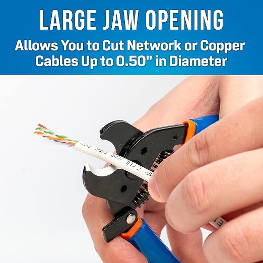 Jonard Tools JIC-500 Compact Cable Cutter for Twisted Pair Network Cables, CAT5, CAT5e, CAT6, CAT6A