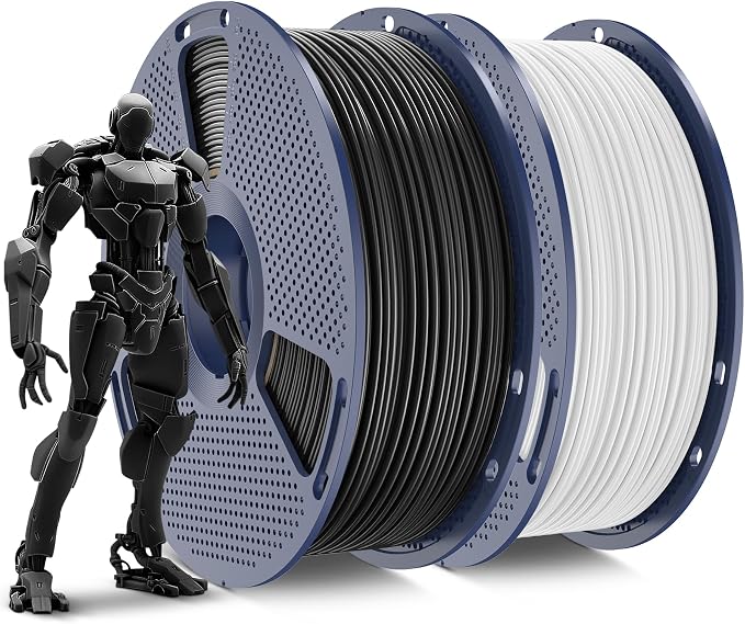 SUNLU ABS Filament 1.75mm,Black+White,2kg | 3D Printer Filament,Highly Resistant Durable,Heat Resistance,Excellent Toughness,For 99% FDM 3D Printers.