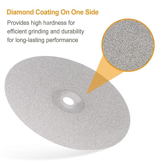 HARFINGTON Diamond Flat Lap Disc Set 6" x 1/2" Arbor 50/60/80/100/120/240/260/320/400/600/1000/1200/1500/2000/2500/3000 Grit Abrasive Wheel Lapping for Grinding Ceramics, Glass, Stones