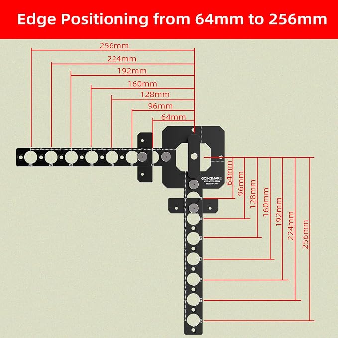 GOINGMAKE Portable Drill Guide for Drilling 20mm Work Bench Dog Holes, Workbench Dog Hole Drill Template for Building MFT Table Top, Workbench Top, Work Table, Cutting Board and Portable Workstation