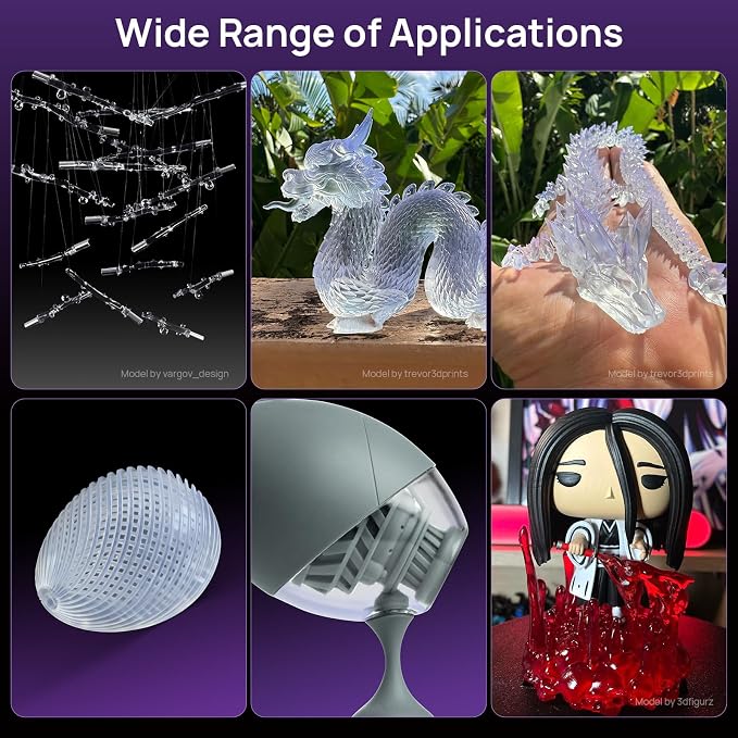RESIONE G217 Clear Tough 3D Printer Resin, Non-Yellowing Transparent Resin, ABS-Like Strength, High Impact & Tensile Strength, Ideal for Clear Miniatures, Prototypes & Special-Effect Parts, 1KG