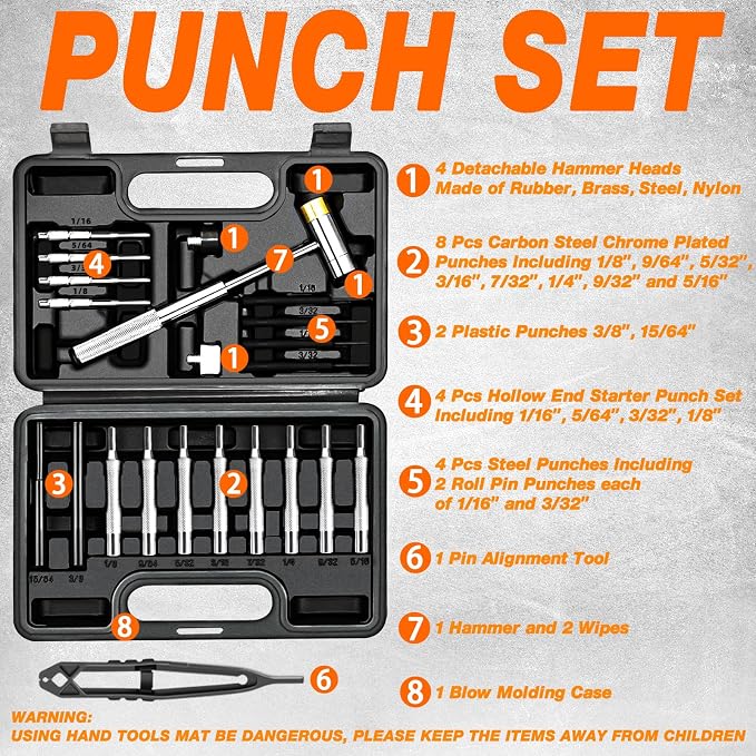 Punch Set + Pivot Pin Tool