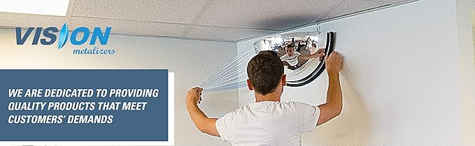 36” Acrylic Outdoor Convex Mirror With Plastic Back, Round Security Mirror for the Garage Blind Spot, Store Safety, Warehouse Side View, Circular Wall Mirror for Personal/Office Use -Vision Metalizers