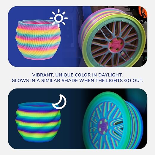 Polymaker Panchroma Luminous PLA Filament 1.75mm for 3D Printing, Rainbow | Neatly Wound, Glow in the Dark PLA 1kg, Easy Print & Smooth Feeding, Compatible with Bambu Lab & Most 3D Printers