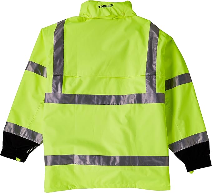 Tingley Standard Icon High Visibility Jacket With Attached Hood, Fluorescent Yellow-green/Black, 4X-Large