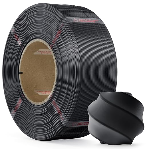 PLA Filament 1.75mm PLA 3D Printer Filament(Refill),1kg Refill for Reusable Spools(2.2lbs),Premium Quality 3D Printing Filament for Bambu lab 3D Printers,Black