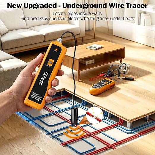 F02 Underground Wire Locator & Fault Finder, Buried Cables with Earphone, Fast Break/Short Detection for Dog Fence & Irrigation Wires
