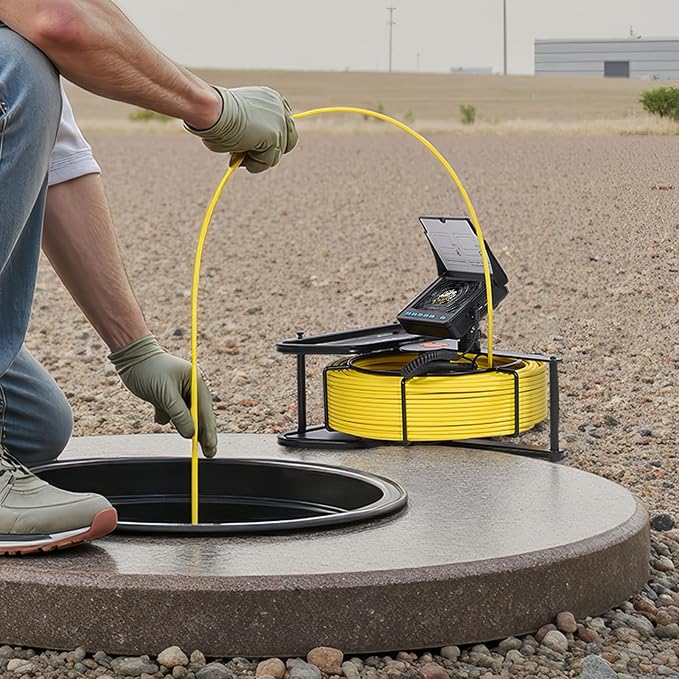 VEVOR Sewer Camera, 66 ft/20m, 4.3" Drain Inspection Camera, IP68 Waterproof Snake Plumbing Camera with Lights - 6 Adjustable LEDs, 4500mAh Battery & 16GB Card for Sewer Line Duct Pipes