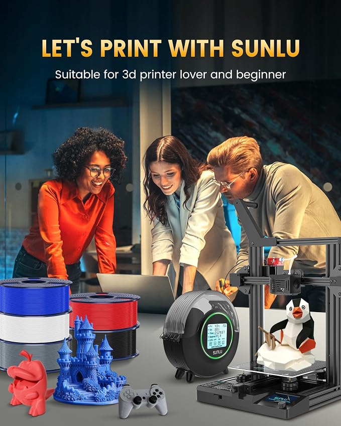 SUNLU PLA+2.0 3D Printer Filament, Upgrade PLA+ Filament 1.75mm, Tougher and Stronger, Neatly Wound PLA Plus Filament, Dimensional Accuracy +/-0.02mm, 1KG Spool(2.2lbs), Yellow