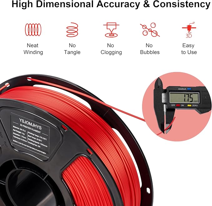 Silk PLA Filament Bundle 4kg, Shiny 3D Printer Filament 1.75mm Pack, Accuracy +/- 0.02mm, Neatly Wound, Smooth Silky 3D Printing Filament Kit, 4 Spools 1KG Each, Gold+Silver+Black+Red