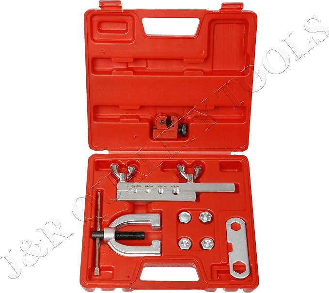 Vector Tools ISO/Bubble Flaring Tool Kit, 9 Piece | Includes Blow-Molded Case W/Mini Pipe Cutter
