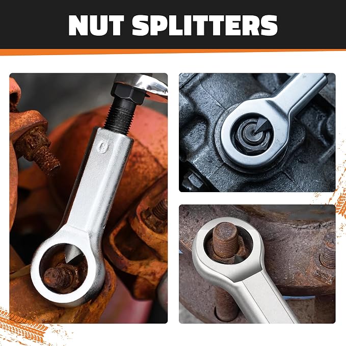 11PCS Bolt Extractor Set, Heavy Duty Screw & Stud Remover Kit for Stripped, Rusted & Damaged Bolts, Nuts and Pipes