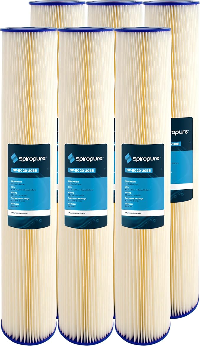 SpiroPure 20x4.5 20 Micron Sediment Water Filter ECP20-20BB 255495-43 6Pack