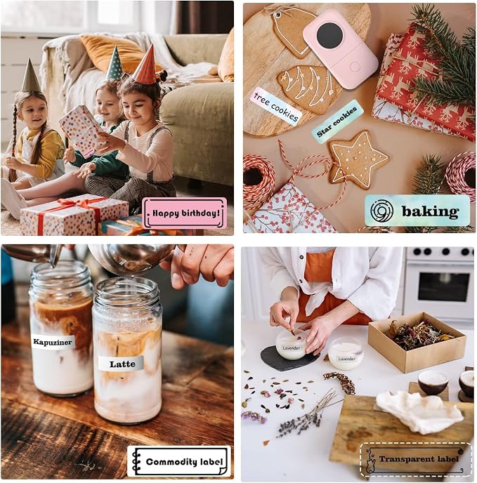 Phomemo Label Maker, D30 Label Maker Machine with Tape, Mini Bluetooth Label Makers, Small Portable Thermal Label Printer, Sticker Maker for Home Kitchen School Classroom Teacher Office Supplies