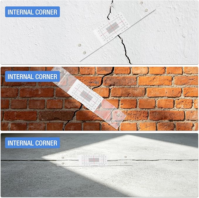 Concrete Crack Monitor, Crack Monitoring Record Standard Tell-Tale Crack Monitor for the Standard and Corner Tell-Tale (3PC)