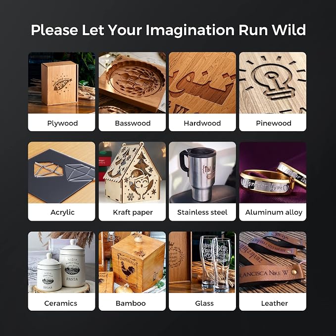 LONGER RAY5 Laser Engraver, Fully Upgraded with 10W Output, a 3.5-inch Color Touchscreen, and app-Based Offline Control; Ideal for Engraving Metal, Glass, and Wood. Working Area: 400×400 mm.