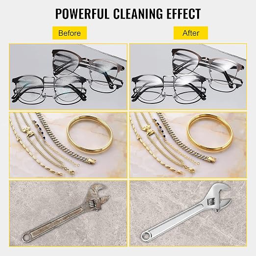 VEVOR 2L Digital Ultrasonic Parts Cleaner with Timer 40kHz Professional 304 Stainless Steel Ultrasonic Cleaner 110V for Jewelry Watch Glasses Diamond Eyeglass Small Parts Cleaning