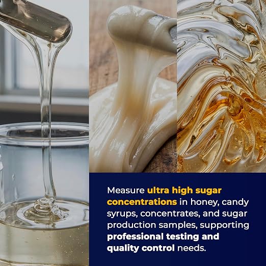 58–90% Brix Handheld Analog Refractometer, Durable All Metal Ultra High Range Brix Meter for Honey, Candy Syrups, Concentrates and Sugar Production Measurement