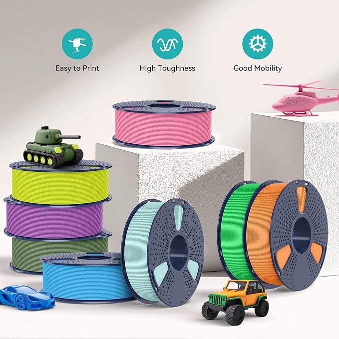 SUNLU PLA Matte 3D Printer Filament 1.75mm, PLA Filament 1kg Spool (2.2lbs), Dimensional Accuracy +/- 0.02mm, Matte Green PLA