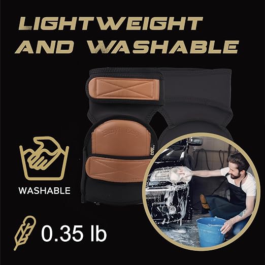Super Soft Knee Pads for Work, Two Strap Non-Slip Design, Upgraded Replaceable Inner Cushion Leather Knee Pads for Construction, Gardening, Cleaning, Flooring and Garage, Shorts Available