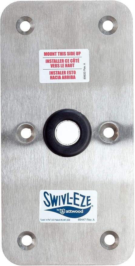 Attwood Lock'n-Pin 3/4" Boat Seat Post Base Stainless SteelPlated, Non-Threaded Lock'n-Pin 3/4" Boat Seat Post Base, SP-64839