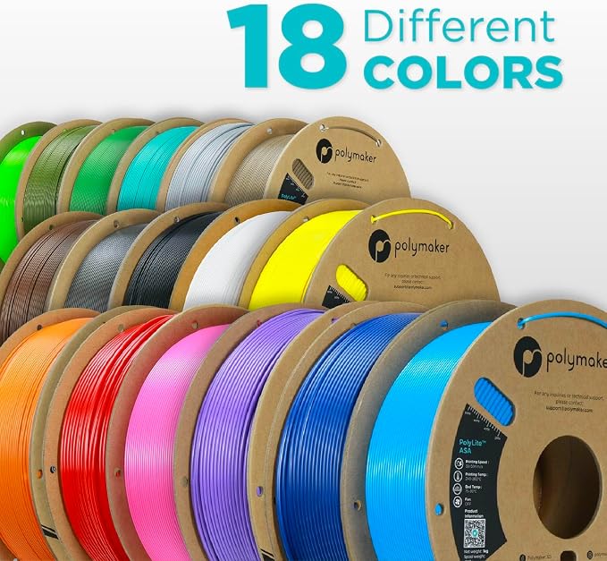 Polymaker ASA Filament 1.75mm Dark Grey, 1kg ASA 3D Printing Filament, Heat & Weather Resistant - ASA 3D Printer Filament Perfect for Printing Outdoor Functional Parts