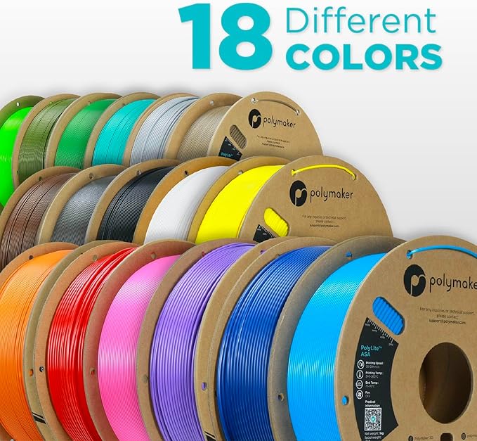 Polymaker ASA Filament 1.75mm Natural, 3kg ASA 3D Printing Filament, Heat & Weather Resistant - ASA 3D Printer Filament Perfect for Printing Outdoor Functional Parts