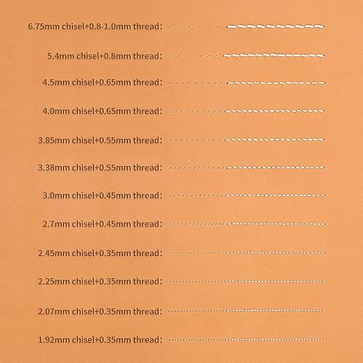WUTA Leather Chisel All-Polished Die-Steel Puncher French Style Pricking Iron Sharp Leather Punching Tool Kits