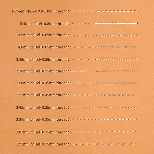 WUTA Leather Chisel All-Polished Die-Steel Puncher French Style Pricking Iron Sharp Leather Punching Tool Kits
