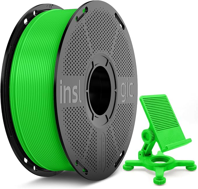 Inslogic PETG Pro 3D Printer Filament 1.75 mm, High-Speed PETG Filament, Stronger Toughness, 1 kg Spool, Dimensional Accuracy +/- 0.02 mm, Compatible with FDM Printers, Green