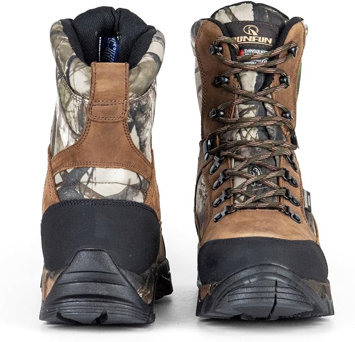 Men's Waterproof Military Tactical Work Boots with Steel Shank, 8" Insulated Leather Hunting Boot