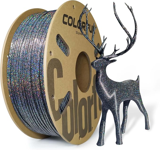 Magic PLA 3D Printer Filament – Color Changing Galaxy Glitter Effect | Multi-Color Shimmering Finish, Easy to Print PLA, 1.75mm, 1kg | Colorful®