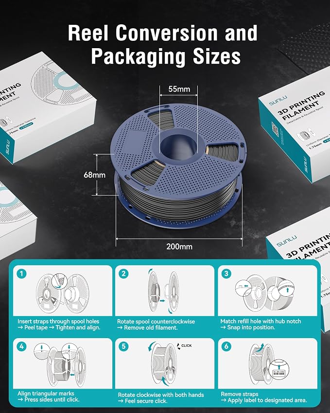 SUNLU ABS Filament 1.75mm,4 White,4kg | 3D Printer Filament,Highly Resistant Durable,Heat Resistance,Excellent Toughness,For 99% FDM 3D Printers.