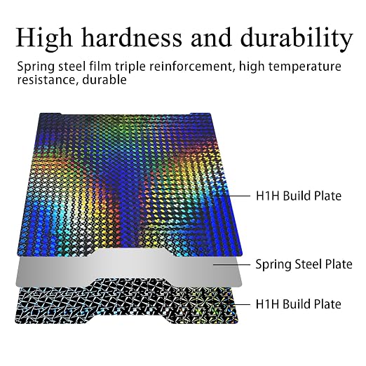 HzdaDeve 355X346.5MM for Lab H2D/H2S H1H Build Plate PEI Sheet Double Sided Smooth Board Heated Bed Steel Flexible Platform for Bambu Lab H2D Combo/H2S Combo/AM2 Pro (Diamond Ball+Windmill)